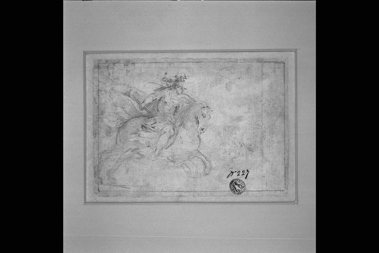 cavaliere (disegno) di Allegrini Francesco (attribuito) (sec. XVII)
