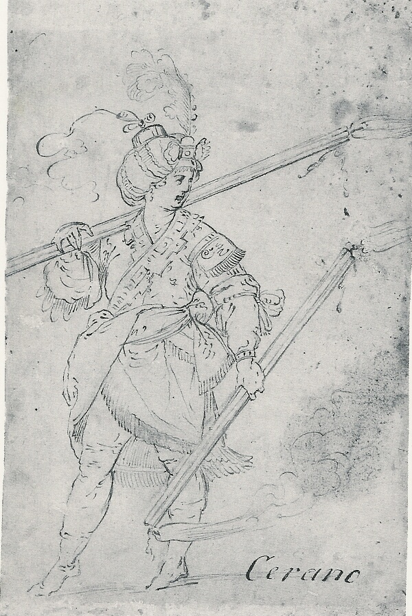 figura maschile in abiti orientali (disegno) di Crespi Giovan Battista detto Cerano (maniera) (inizio sec. XVII)