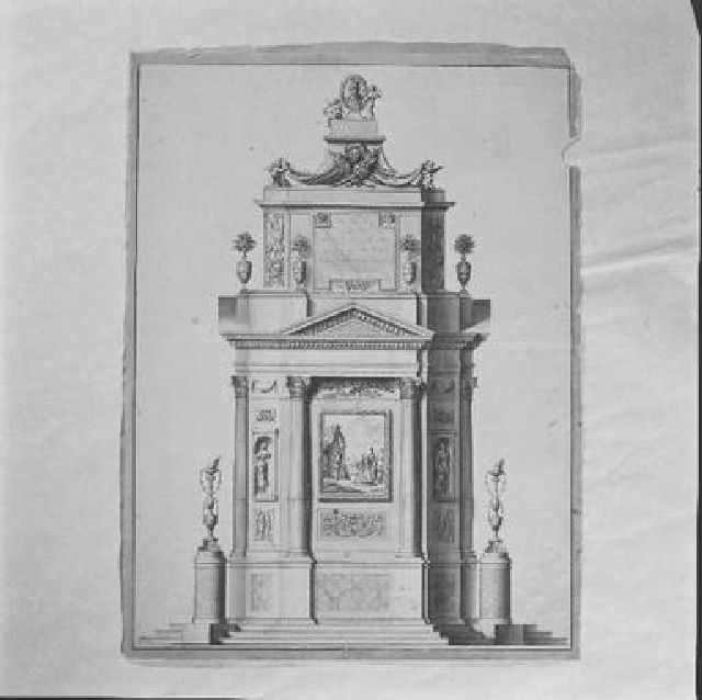 prospetto per monumento funebre (disegno) di Niccolai Nicola (sec. XVIII)