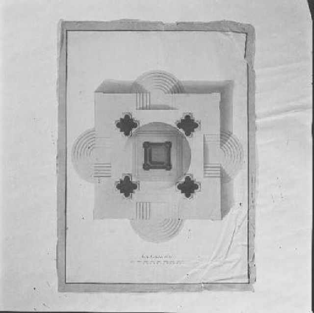pianta per un mausoleo funebre (disegno) di Niccolai Nicola (sec. XVIII)