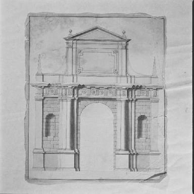 prospetto per porta urbica (disegno) di Niccolai Nicola (sec. XVIII)