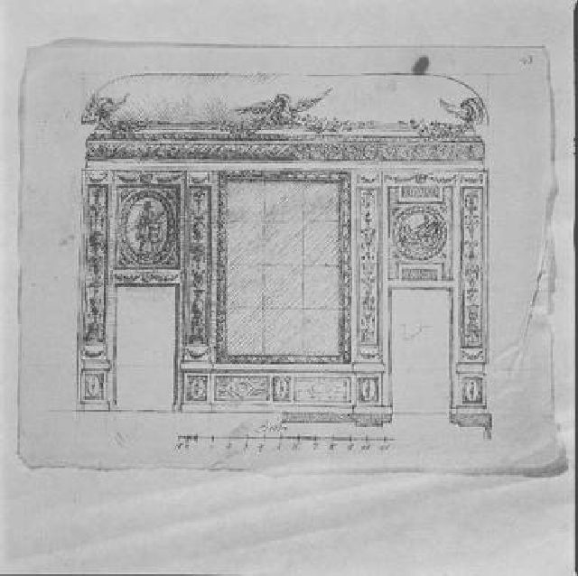 decorazione parietale per un salone (disegno) di Niccolai Nicola (sec. XVIII)
