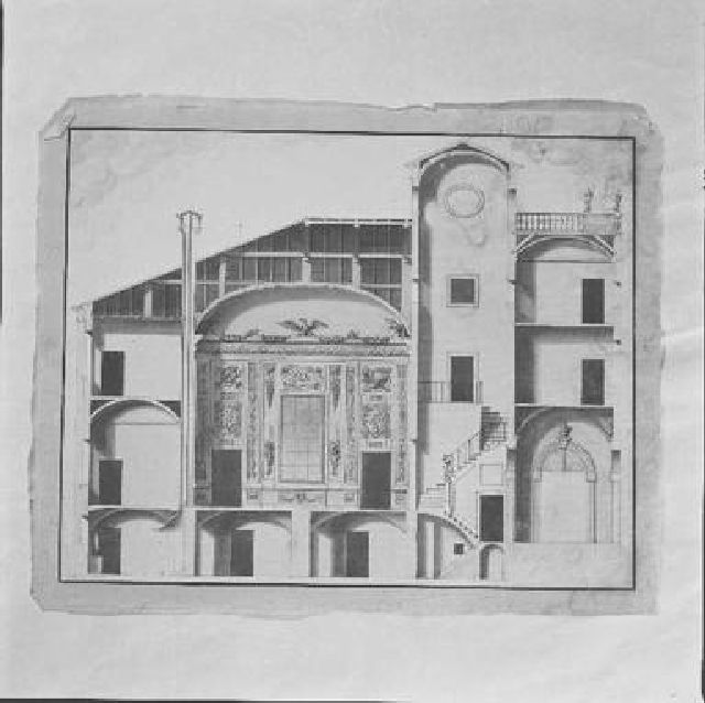 alzato e spaccato di un casino di campagna (disegno) di Niccolai Nicola (sec. XVIII)