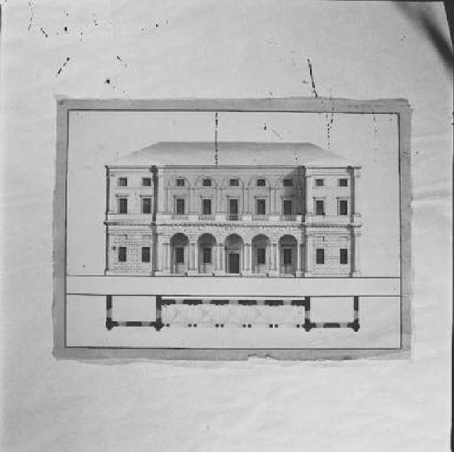 prospetto principale per un palazzo (disegno) di Niccolai Nicola (sec. XVIII)
