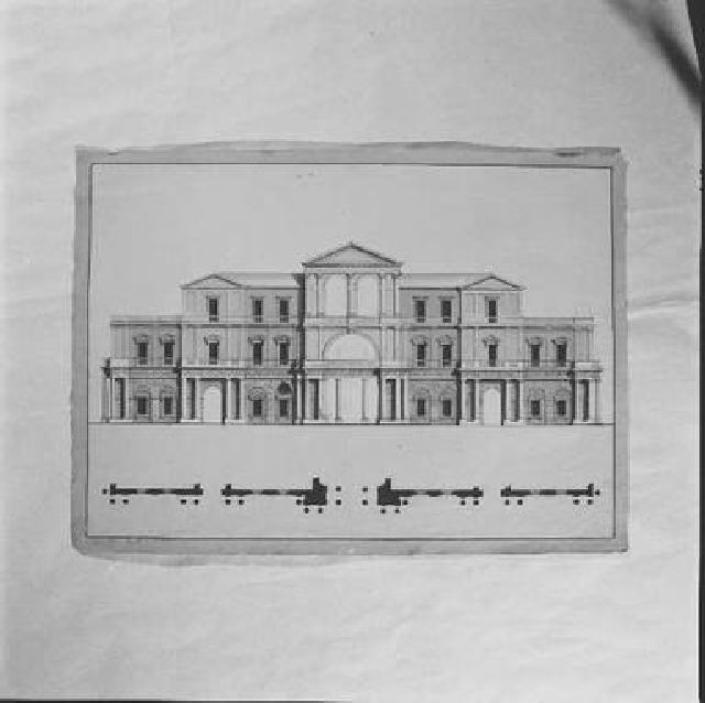 prospetto principale per un palazzo (disegno) di Niccolai Nicola (sec. XVIII)