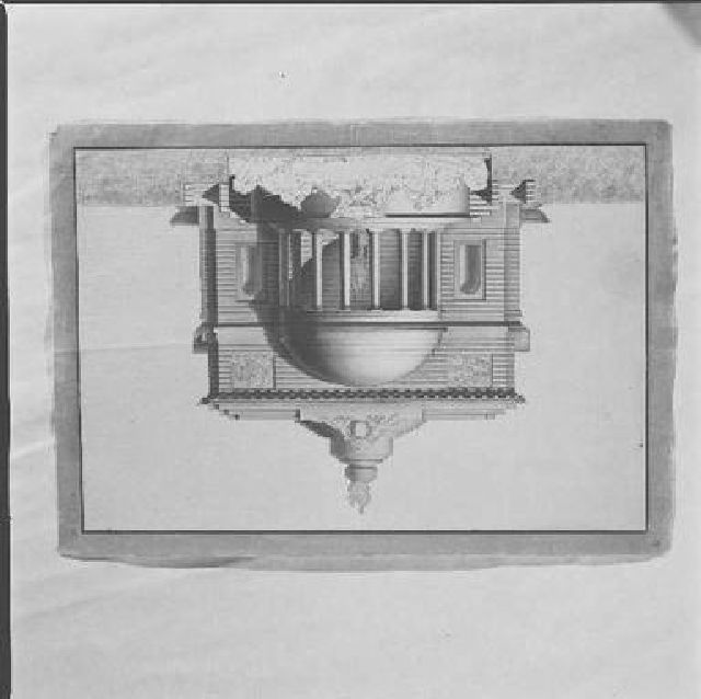 prospetto per una fontana monumentale (disegno) di Niccolai Nicola (sec. XVIII)