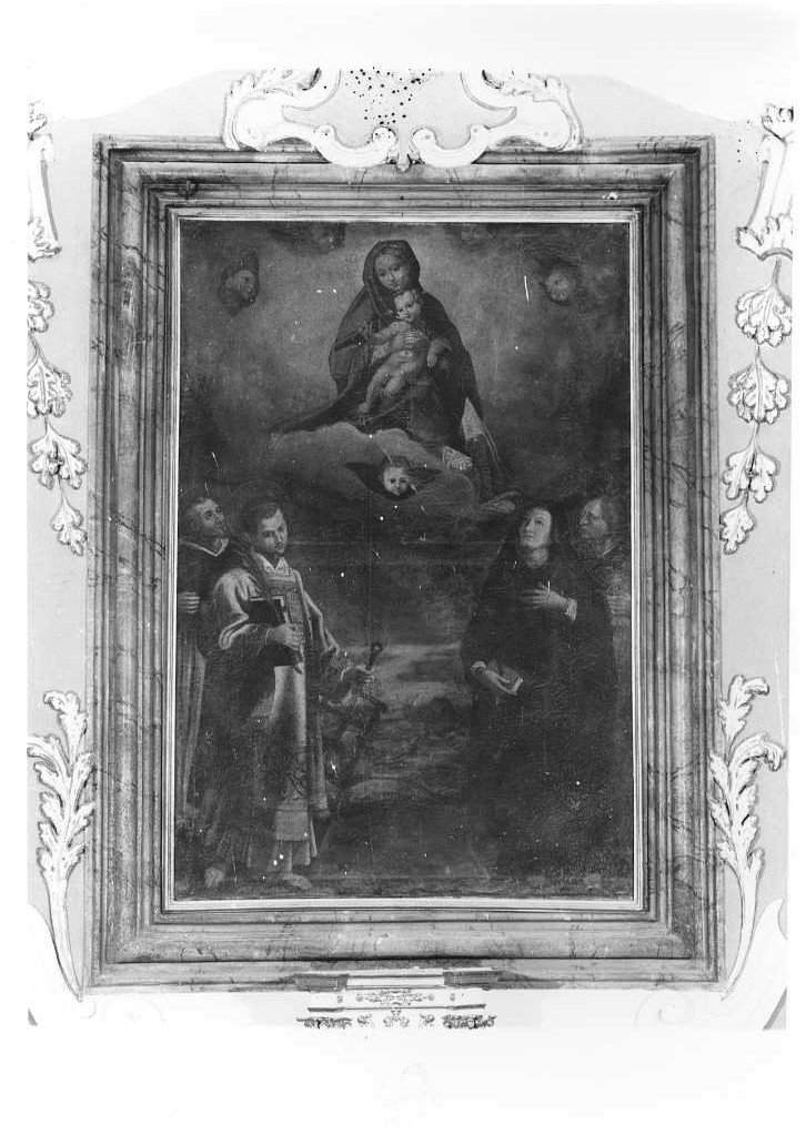 Madonna del Rosario (dipinto) di Fiori Federico detto Barocci (scuola) (sec. XVII)