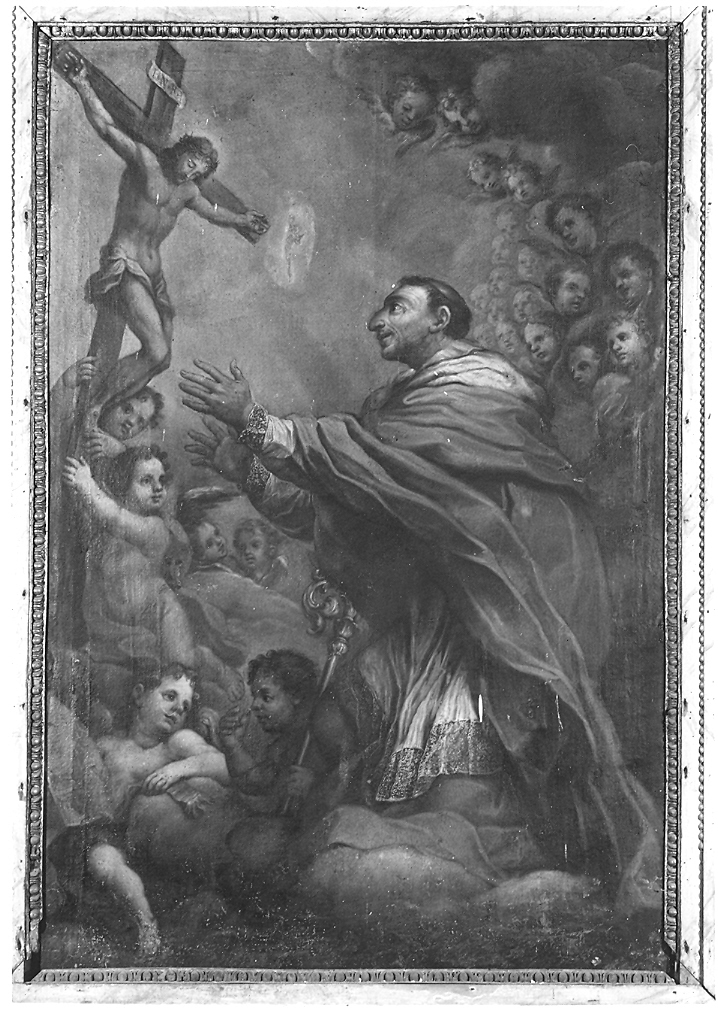 San Carlo Borromeo in adorazione della croce (dipinto) di Ridolfi Claudio (prima metà sec. XVII)