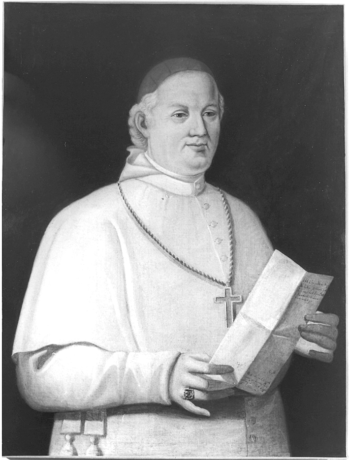 ritratto a mezza figura di prelato (dipinto) - ambito marchigiano (sec. XIX)