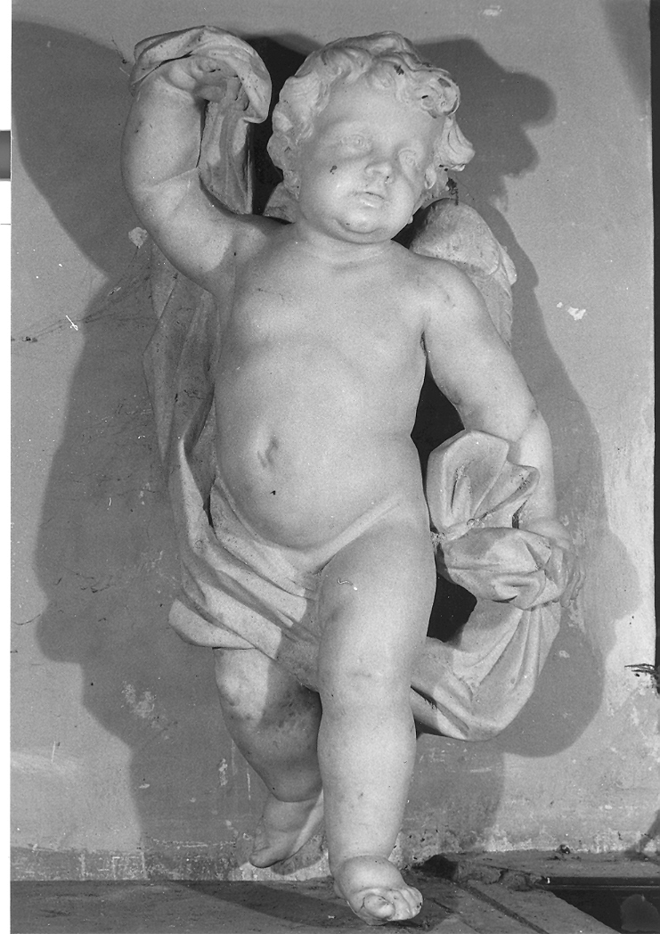 cherubino con drappo (statua, pendant) di Piani Antonio (seconda metà sec. XVIII)