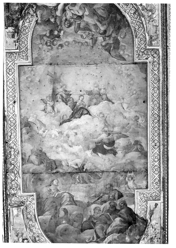 Trinità con la Madonna (soffitto dipinto, complesso decorativo) di Trasi Ludovico (seconda metà sec. XVII)