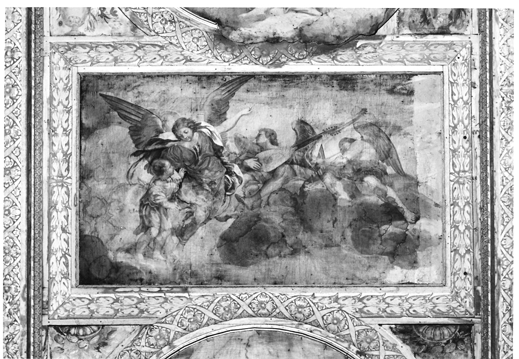 angeli musicanti in gloria (dipinto, elemento d'insieme) di Trasi Ludovico (seconda metà sec. XVII)