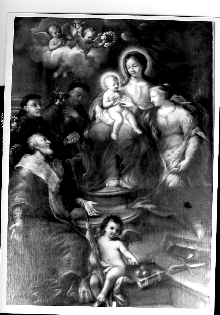 Madonna con Bambino e Santi (dipinto) di Ghezzi Pier Leone (maniera) (inizio sec. XVIII)