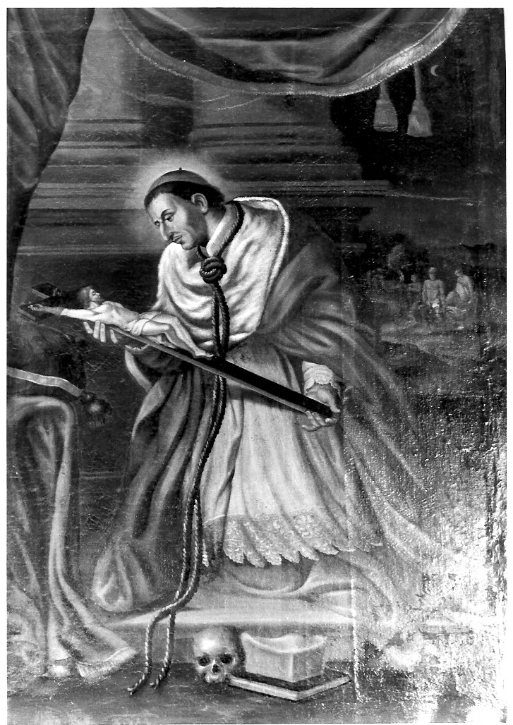 San Carlo Borromeo in adorazione della croce (dipinto) di Liozzi Antonio (attribuito) (seconda metà sec. XVIII)