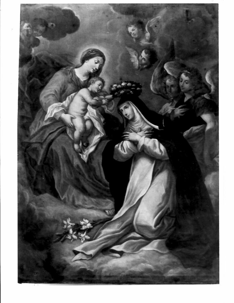 Madonna con Bambino e Santa Rosa da Viterbo (dipinto) - ambito marchigiano (sec. XVII)