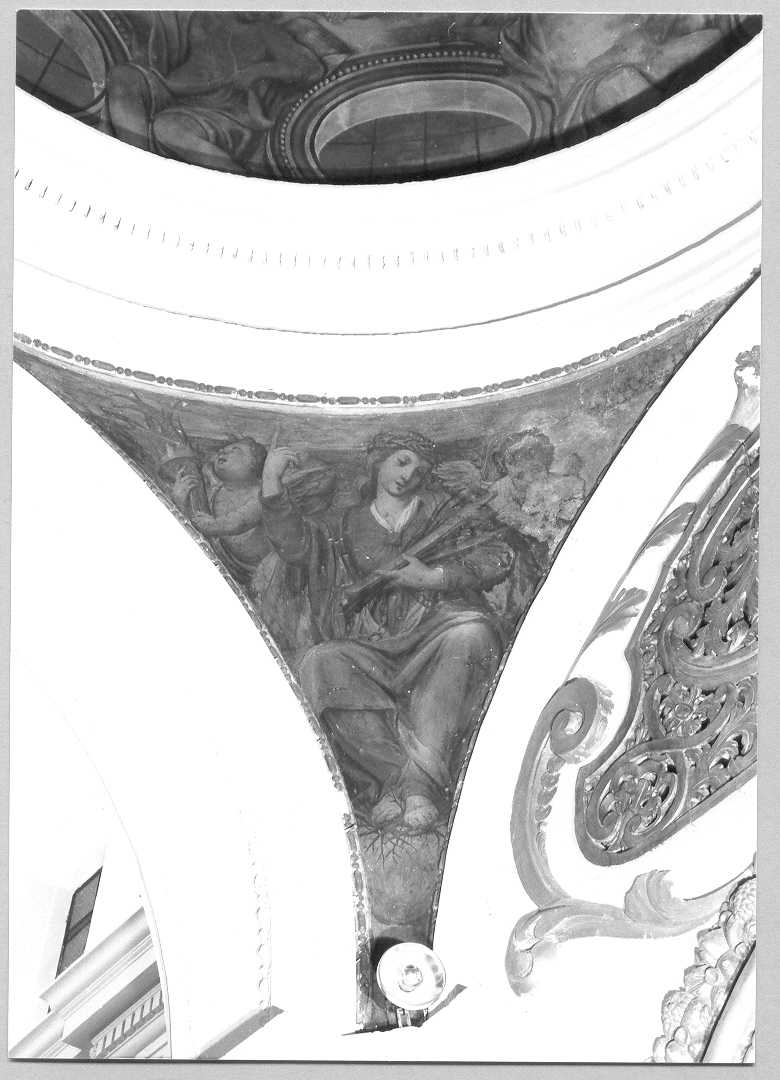 figure allegoriche femminili e angeli (decorazione pittorica, ciclo) - ambito marchigiano (metà sec. XVIII)