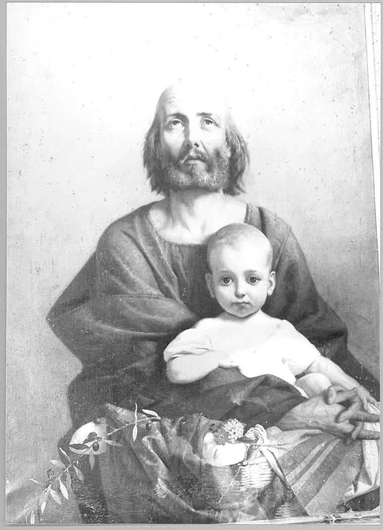 San Giuseppe e Gesù Bambino (dipinto) di Cantalamessa Giulio (seconda metà sec. XIX)