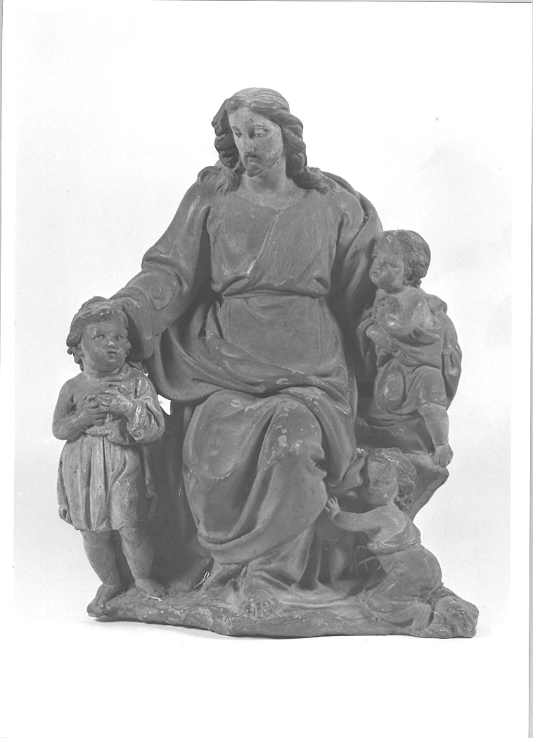 Cristo benedice i fanciulli (gruppo scultoreo) di Paci Emidio (terzo quarto sec. XIX)