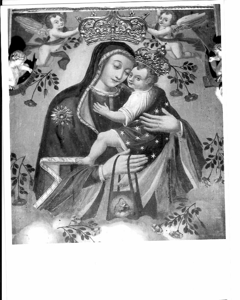 Madonna del Carmelo (dipinto, frammento) - ambito marchigiano (sec. XVI)