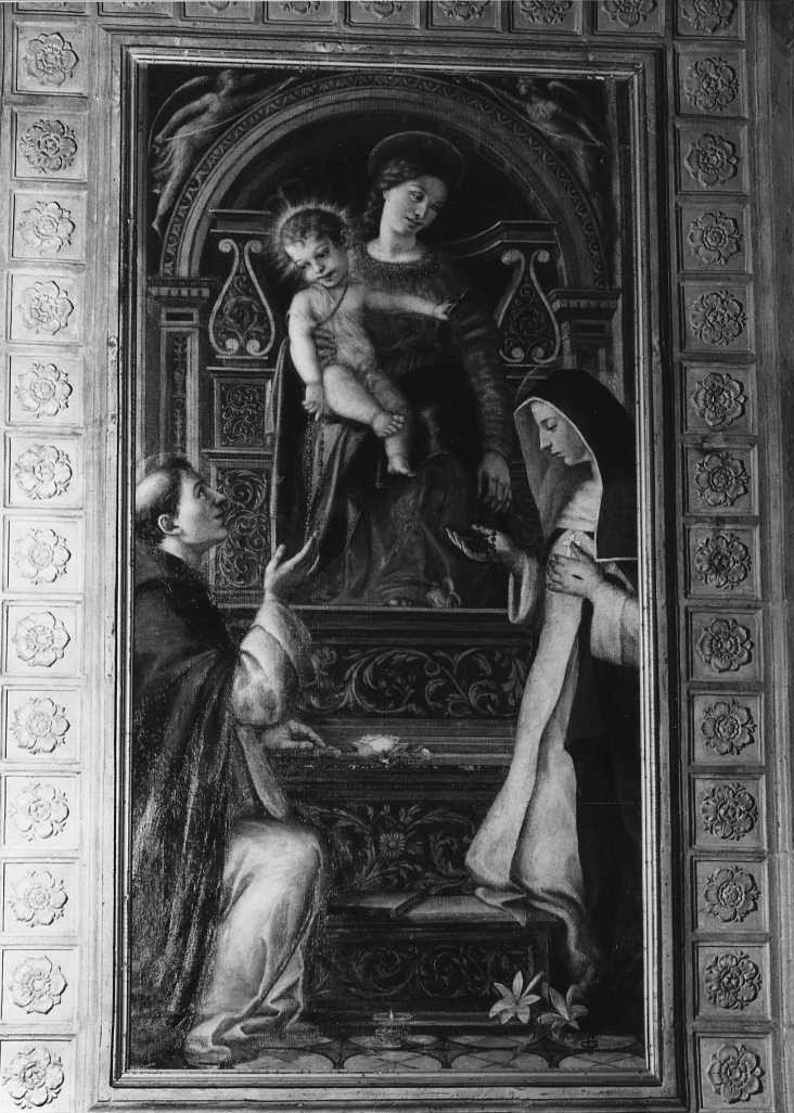 Madonna del Rosario (dipinto, elemento d'insieme) di Cantalamessa Giulio (secc. XIX/ XX)