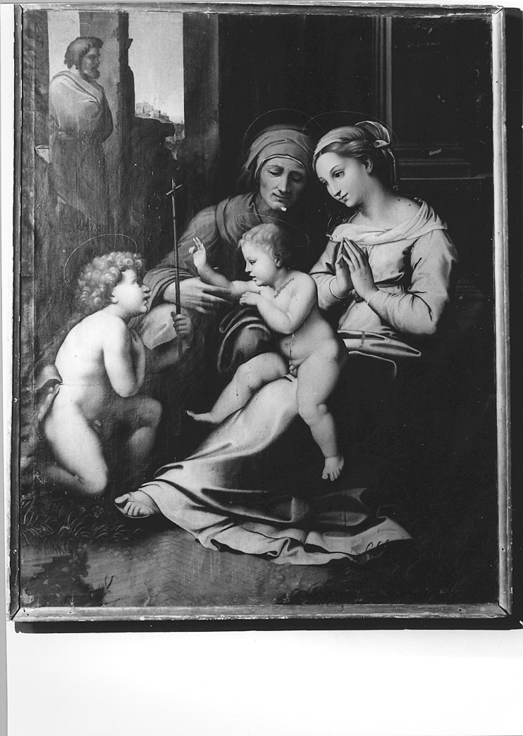 Madonna del divino Amore, Sacra Famiglia con San Giovannino e Sant'Elisabetta (dipinto) - ambito marchigiano (secc. XVI/ XVII)