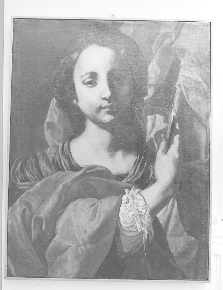 donna con stendardo (dipinto) - ambito lombardo-veneto (sec. XVII)