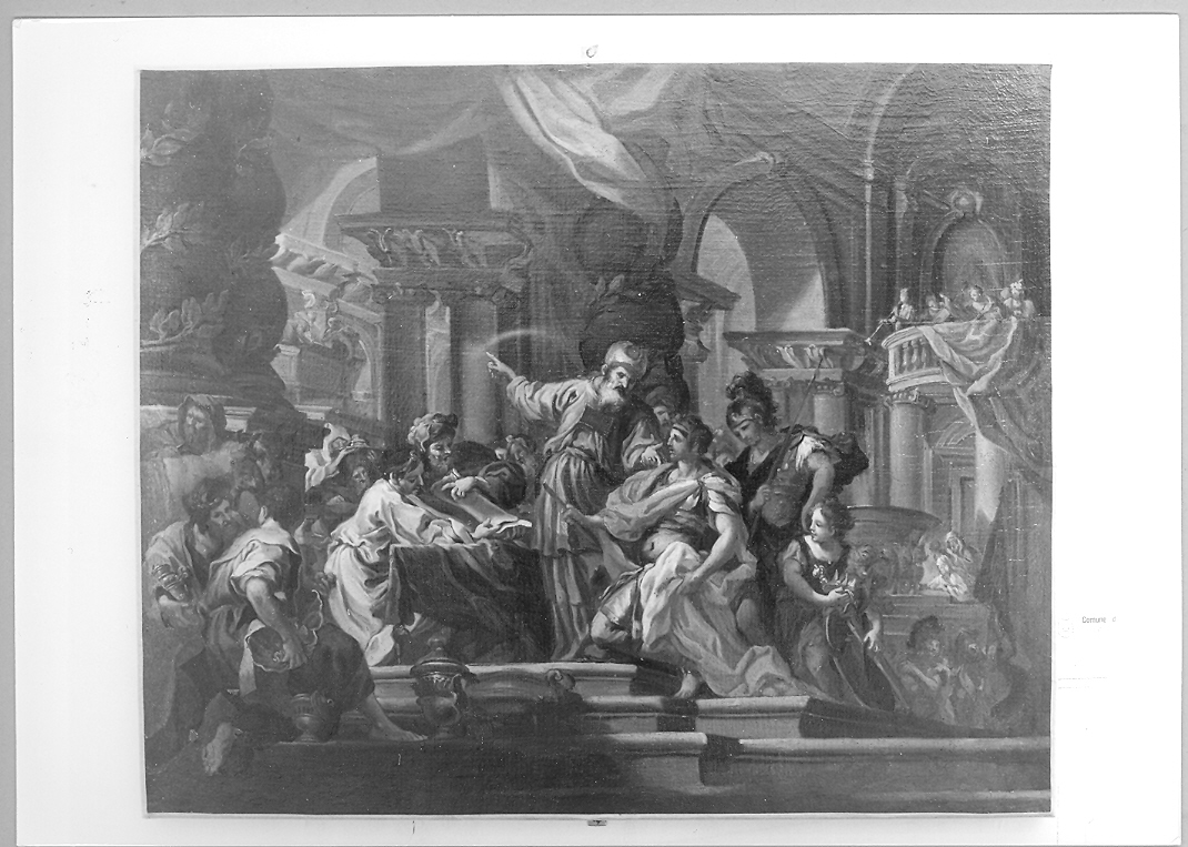 Alessandro Magno nel tempio di Gerusalemme (dipinto) - ambito romano (sec. XVIII)