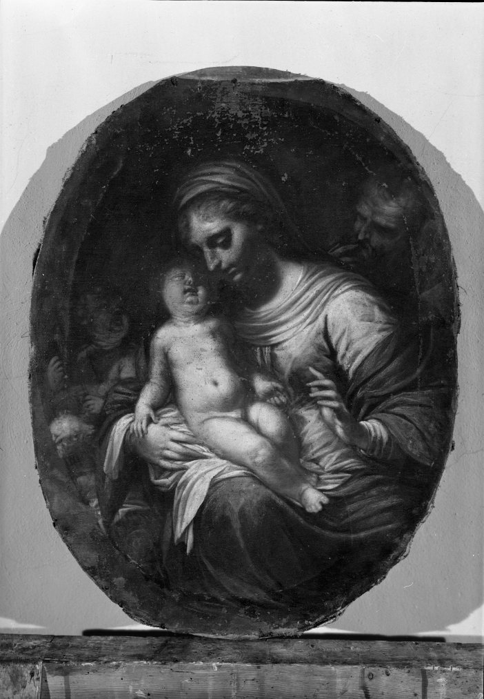 Sacra Famiglia con San Giovanni Battista bambino (dipinto) - ambito marchigiano (sec. XVII)