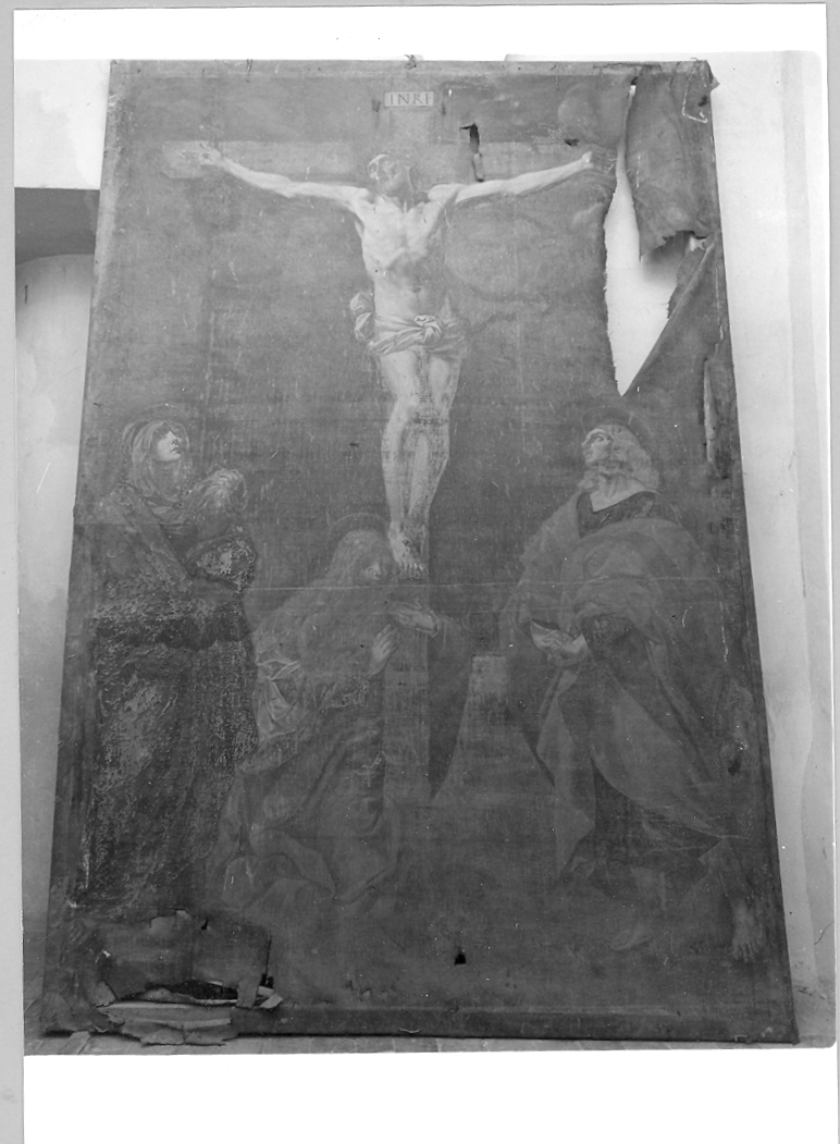 crocifissione di Cristo con la Madonna e santi (dipinto) - ambito marchigiano (sec. XVIII)