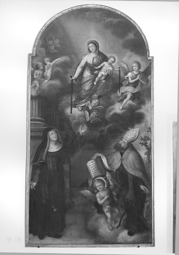 Madonna con Bambino, Santa Monica e Sant'Agostino (dipinto) - ambito marchigiano (sec. XVIII)