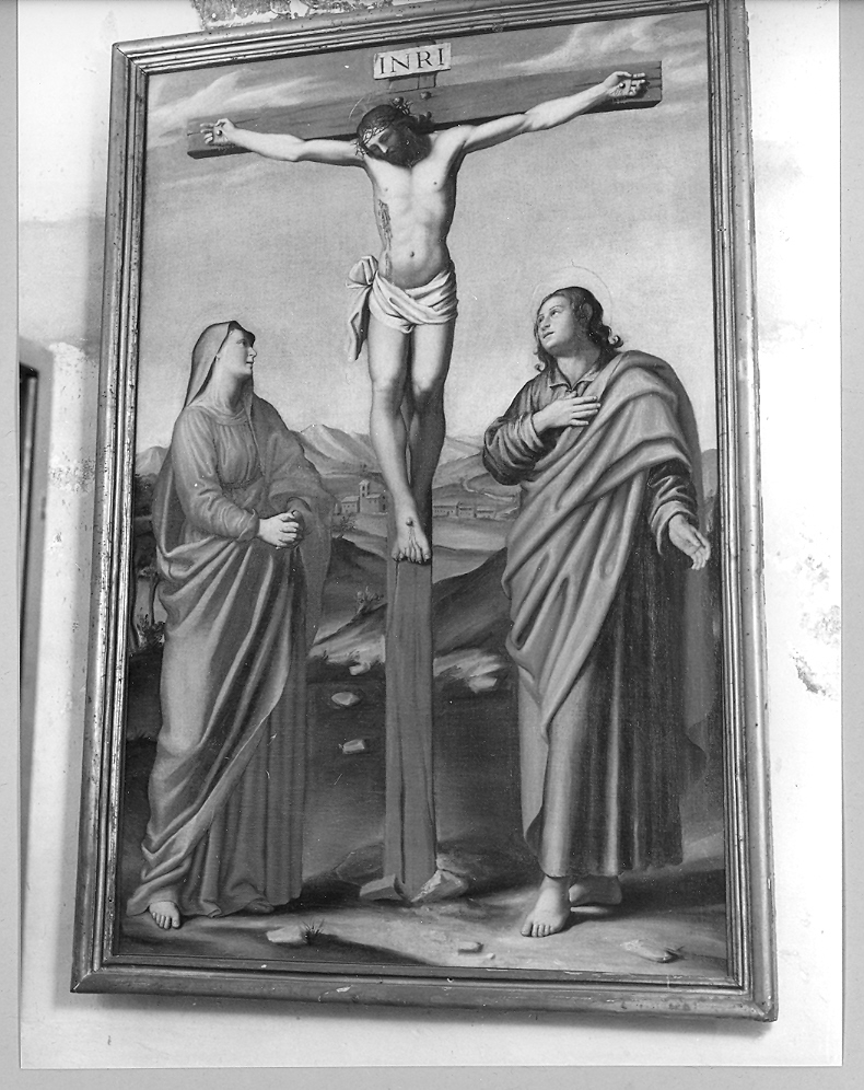 Cristo crocifisso, la Madonna e San Giovanni (dipinto) di Salvi Giovanni Battista detto Sassoferrato (prima metà sec. XVII)