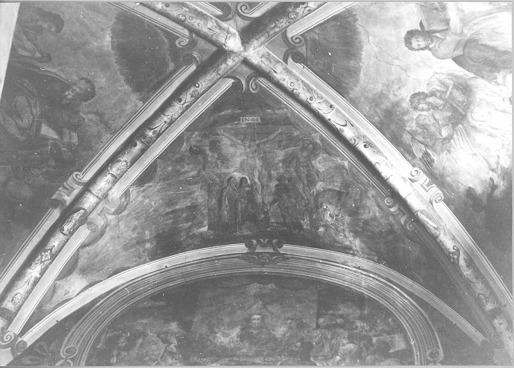 crocifissione di Cristo (dipinto, elemento d'insieme) - ambito marchigiano (sec. XVI)