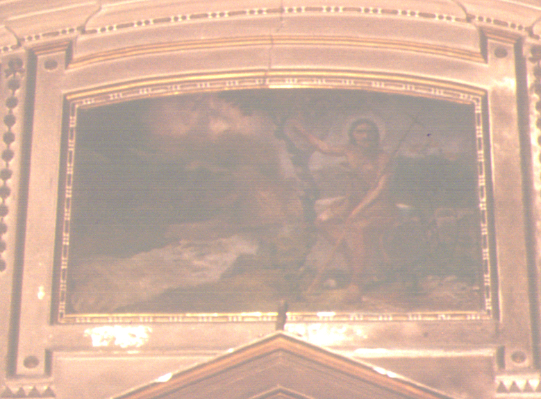 San Giovanni Battista in meditazione nel deserto (dipinto, complesso decorativo) di Pauri Giuseppe (primo quarto sec. XX)