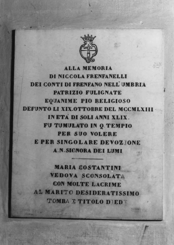 lapide commemorativa - bottega marchigiana (seconda metà sec. XIX)