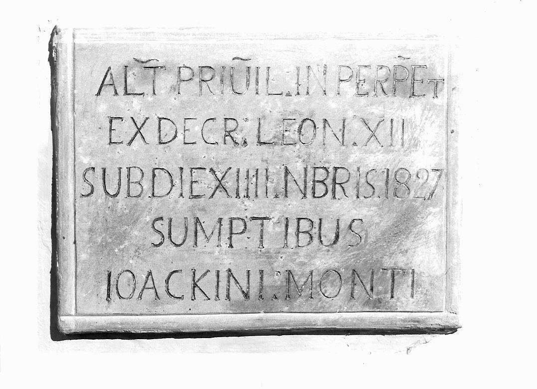 lapide commemorativa - bottega marchigiana (sec. XIX)