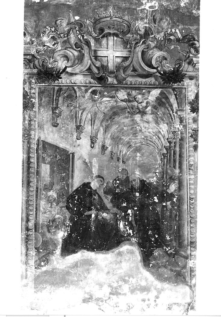 San Nicola da Tolentino trasforma il pane in profumatissime rose (dipinto, elemento d'insieme) di Anastasi Giovanni (fine/inizio secc. XVII/ XVIII)