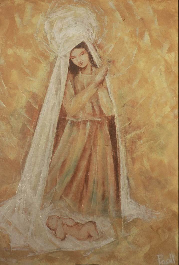 Natività: il mistero dell'incarnazione, Madonna con Bambino (dipinto, elemento d'insieme) di Paoli Adriano (sec. XX)