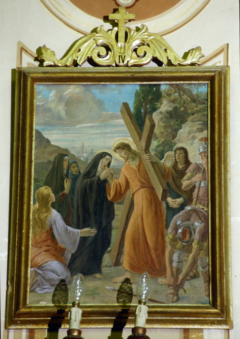 stazione IV: Gesù incontra la Madonna (Via Crucis, elemento d'insieme) di Pavisa Ciro (sec. XIX)