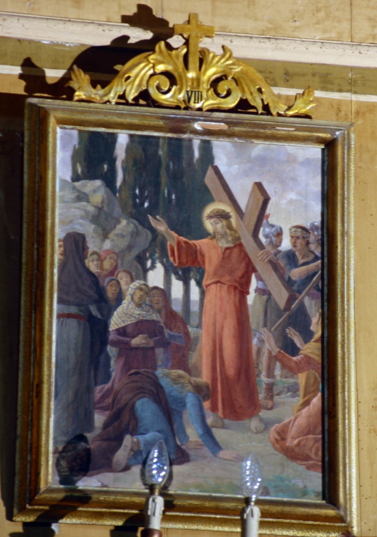 stazione VIII: Gesù consola le donne di Gerusalemme (Via Crucis, elemento d'insieme) di Pavisa Ciro (sec. XIX)