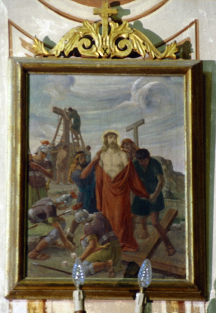 stazione X: Gesù spogliato e abbeverato di fiele (Via Crucis, elemento d'insieme) di Pavisa Ciro (sec. XIX)