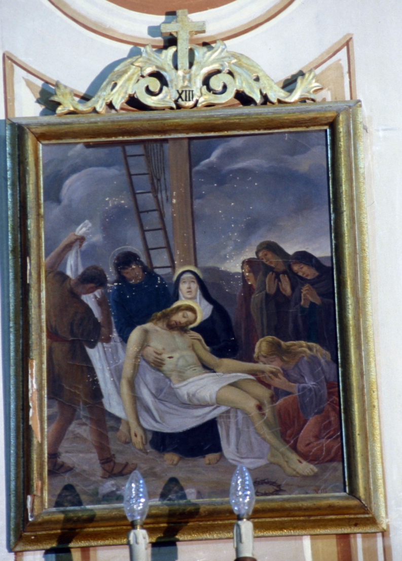 stazione XIII: Gesù deposto dalla croce (Via Crucis, elemento d'insieme) di Pavisa Ciro (sec. XIX)