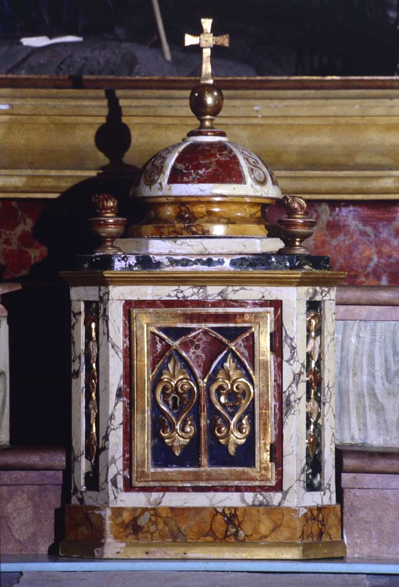 tabernacolo, elemento d'insieme - bottega marchigiana (sec. XIX)