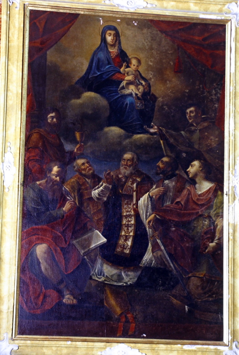 Madonna con Bambino e Santi (pala d'altare, elemento d'insieme) - ambito marchigiano (sec. XVII, sec. XVIII)