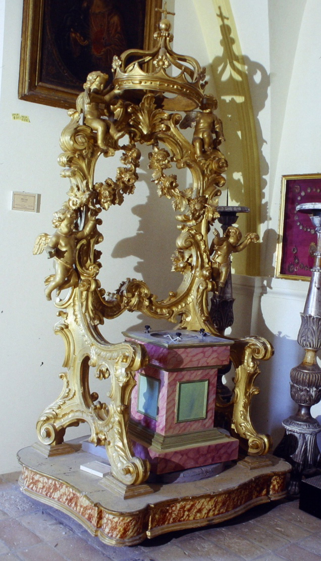 trono per esposizione eucaristica - bottega ascolana (seconda metà, prima metà sec. XVIII, sec. XIX)
