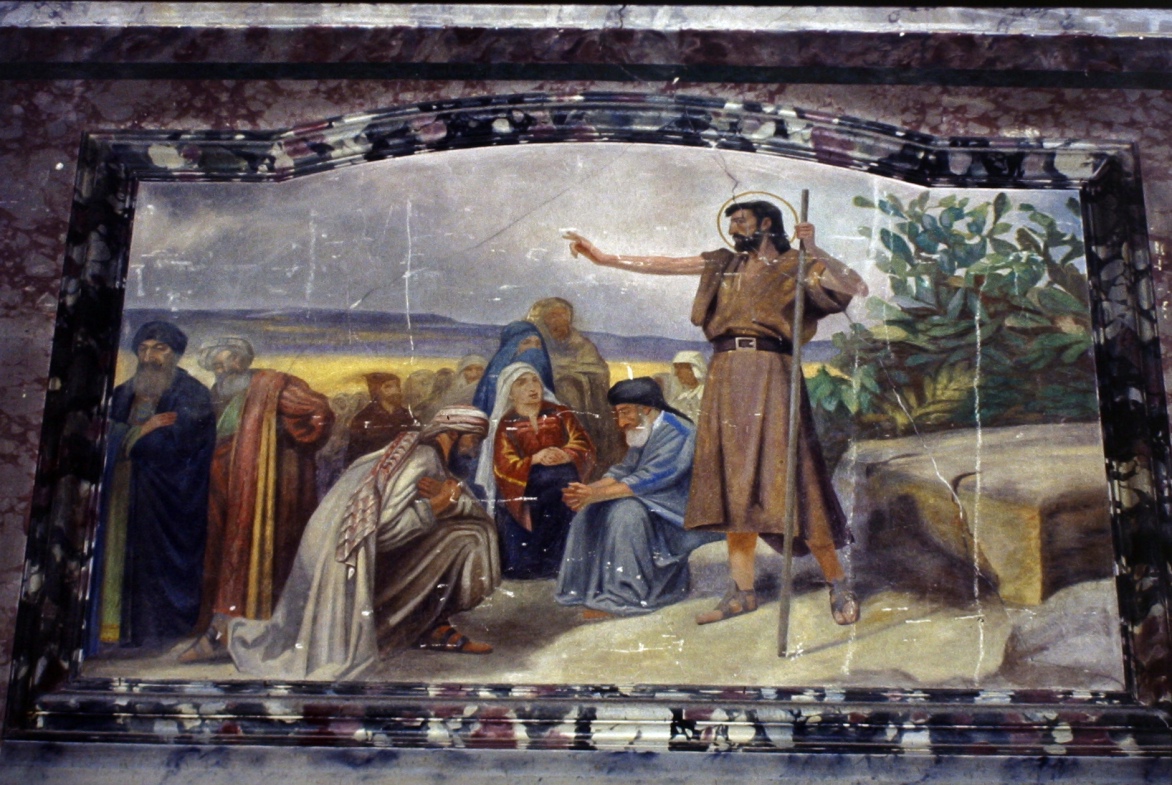 San Giovanni Battista predica nel deserto (dipinto) di Tentoni Attilio (sec. XX)