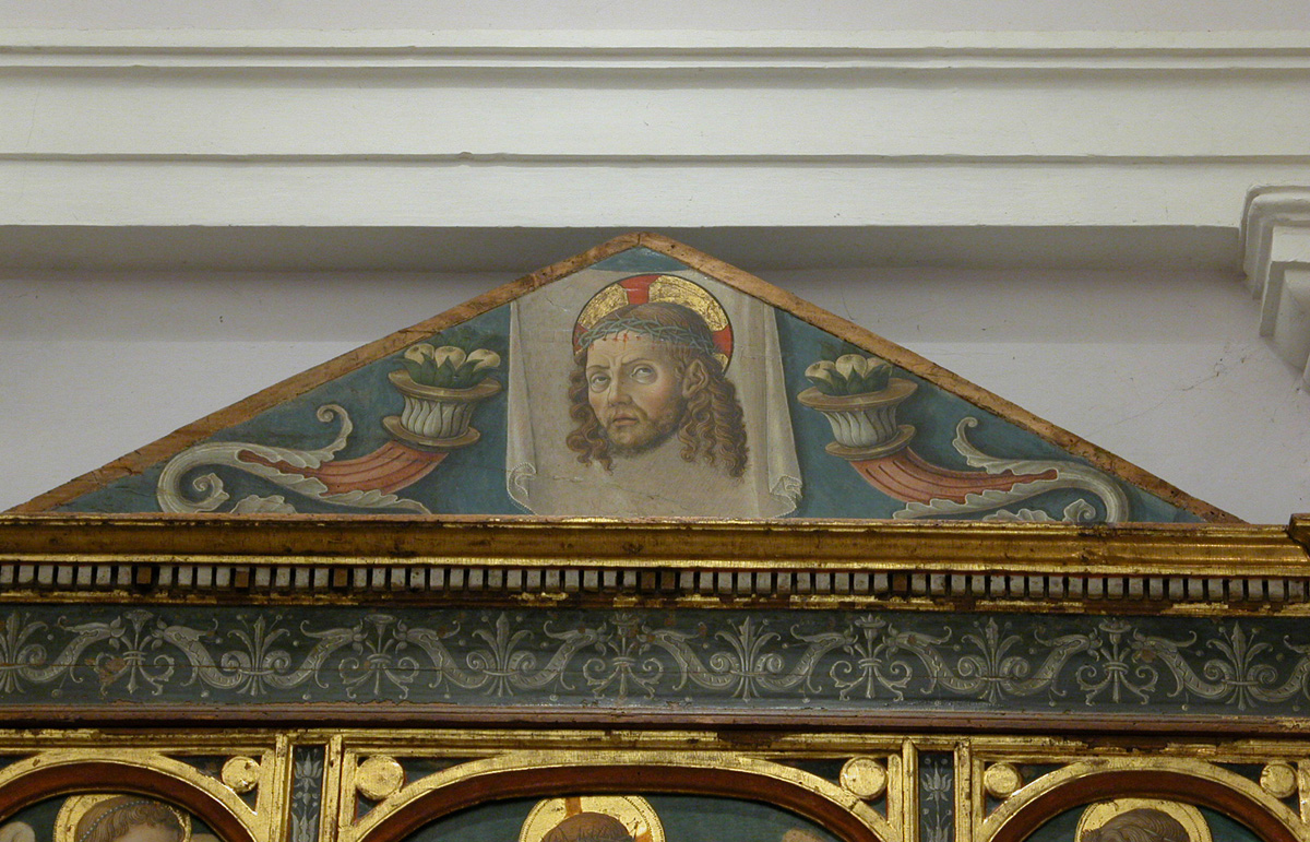 volto di Cristo (cimasa, elemento d'insieme) di Crivelli Vittore (sec. XV)