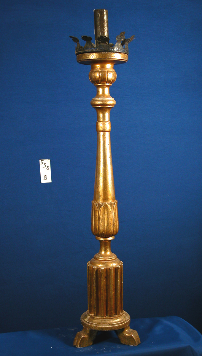 candeliere d'altare, elemento d'insieme - bottega marchigiana (sec. XIX)