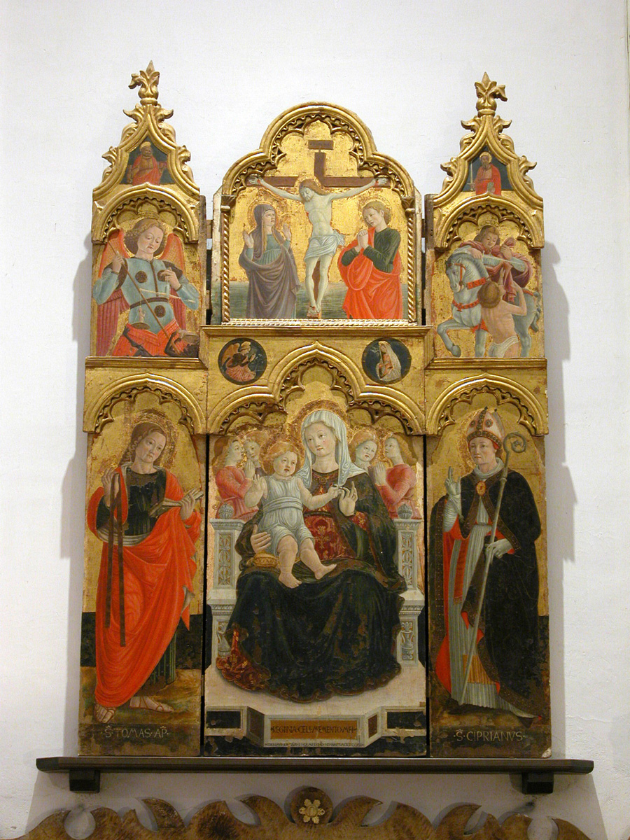 Madonna con Bambino in trono (polittico, insieme) di Girolamo di Giovanni (sec. XV)