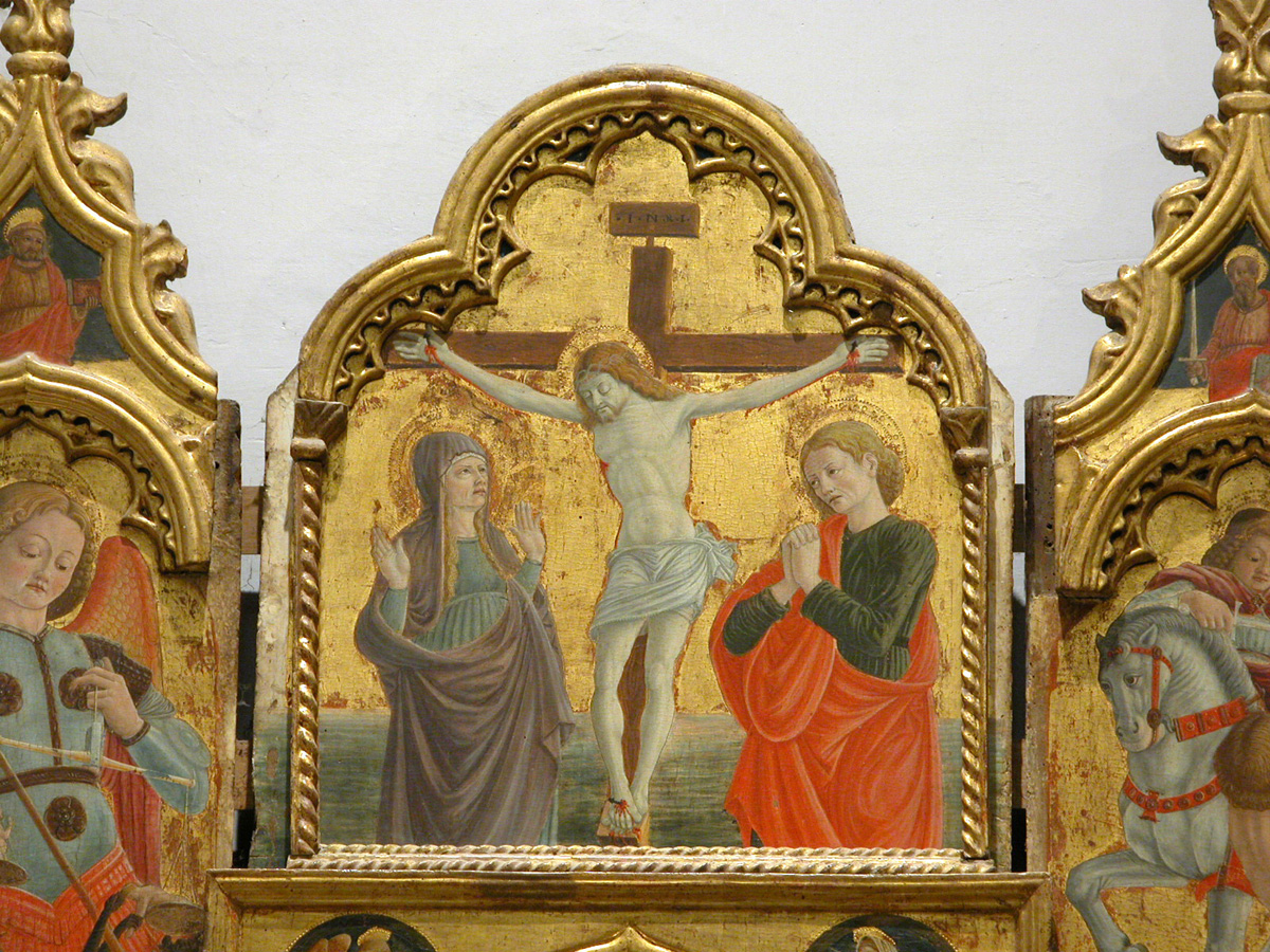 crocifissione di Cristo (scomparto di polittico, elemento d'insieme) di Girolamo di Giovanni (sec. XV)