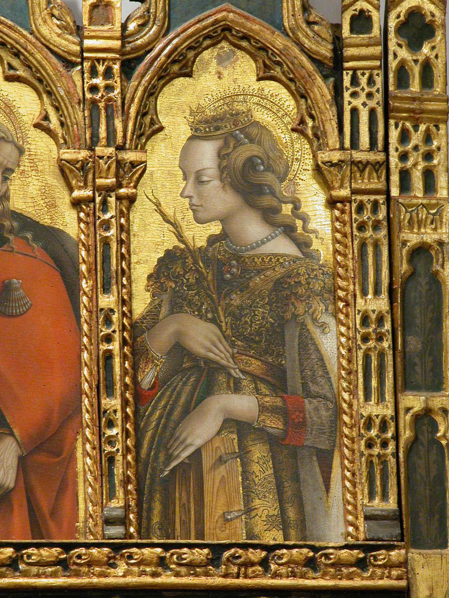 Santa Caterina d'Alessandria (scomparto di polittico, elemento d'insieme) di Crivelli Carlo, Crivelli Vittore (ultimo quarto sec. XV)
